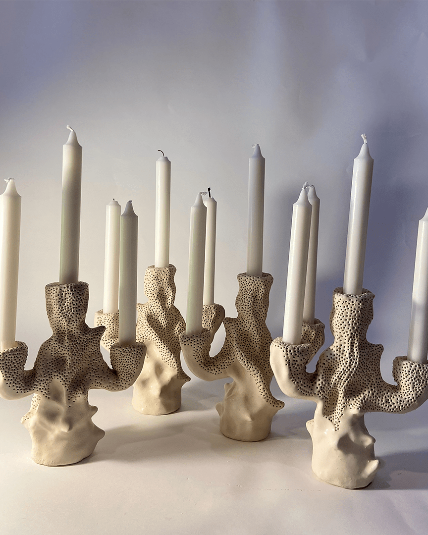 CORAL CANDLESTICK | set bej
